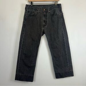 Levi’s Black Wash 505 Regular Custom Cropped Jeans 34W